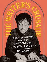Book cover featuring a black-and-white photo of Kurt Vonnegut with bold yellow and red text.